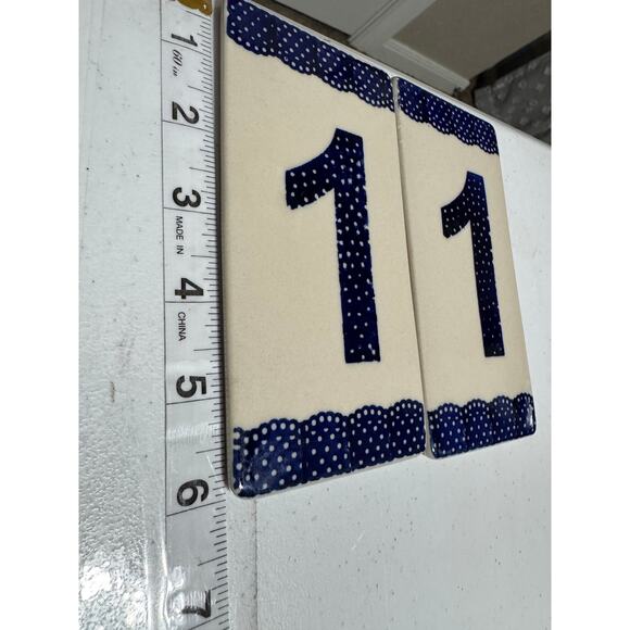 Boleslawcu Polish Pottery Number Address Tile Number 1 - Picture 3 of 7